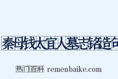 秦母钱太宜人墓志铭造句是什么意思的图片